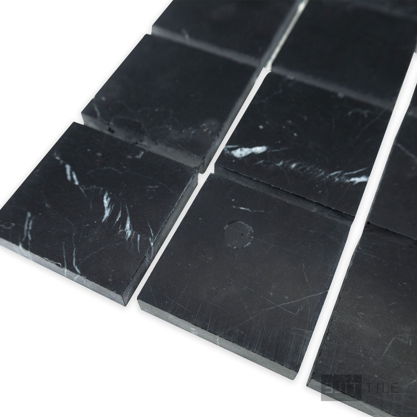 Negro Marquina Marble 2" Square Honed Mosaic
