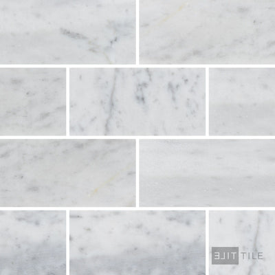 White Carrara Marble 3X6 Honed