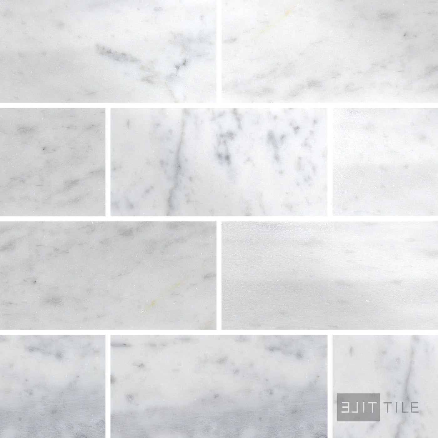 White Carrara Marble 3X6 Polished