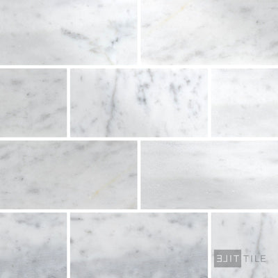 White Carrara Marble 3X6 Polished