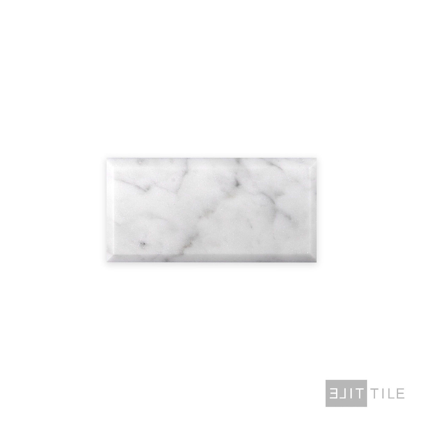 White Carrara Marble 3X6 Beveled Honed