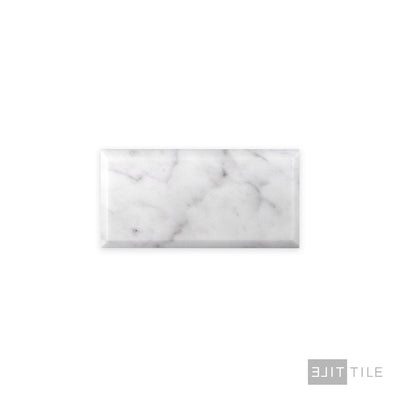 White Carrara Marble 3X6 Beveled Honed