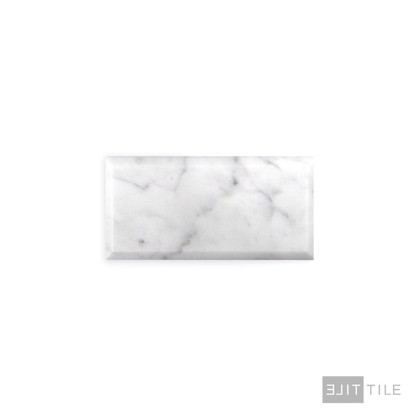 White Carrara Marble 3X6 Beveled Polished