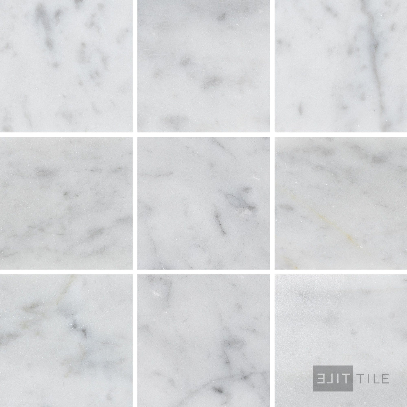White Carrara Marble 4X4 Honed
