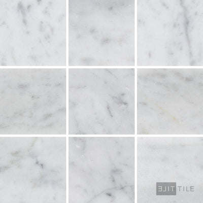 White Carrara Marble 4X4 Honed