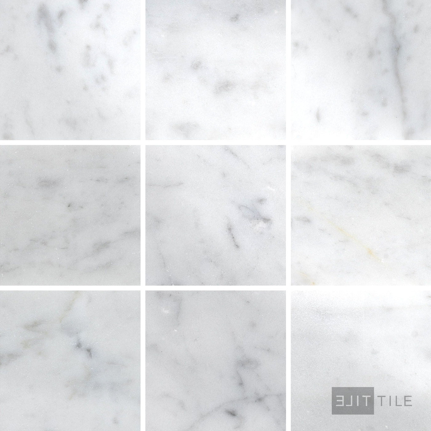 White Carrara Marble 4X4 Polished