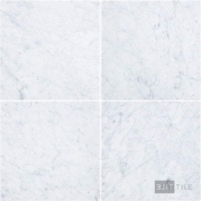 White Carrara Marble 12X12 Tumbled