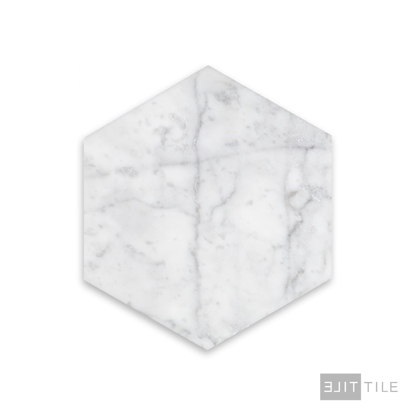 White Carrara Marble 6" Hexagon Honed