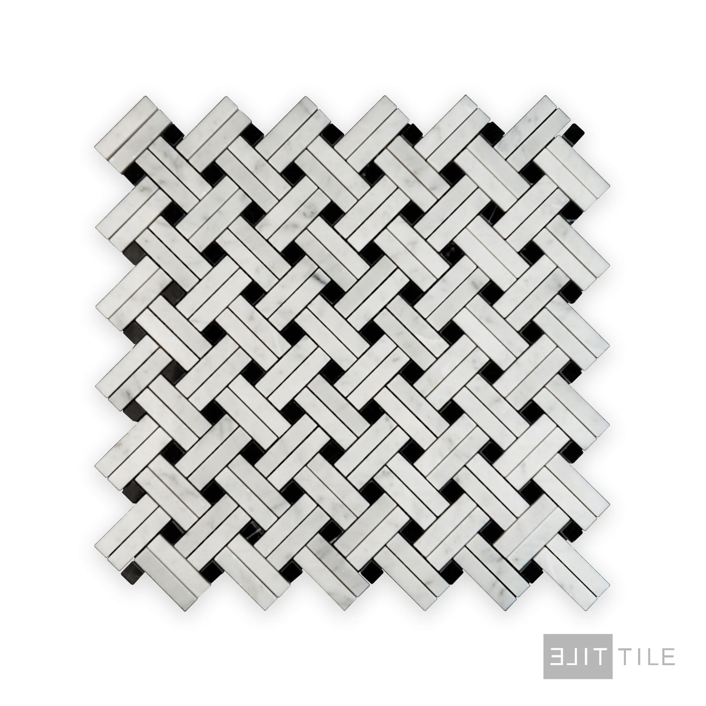 White Carrara Marble Stanza W/ Negro Marquina Polished Mosaic