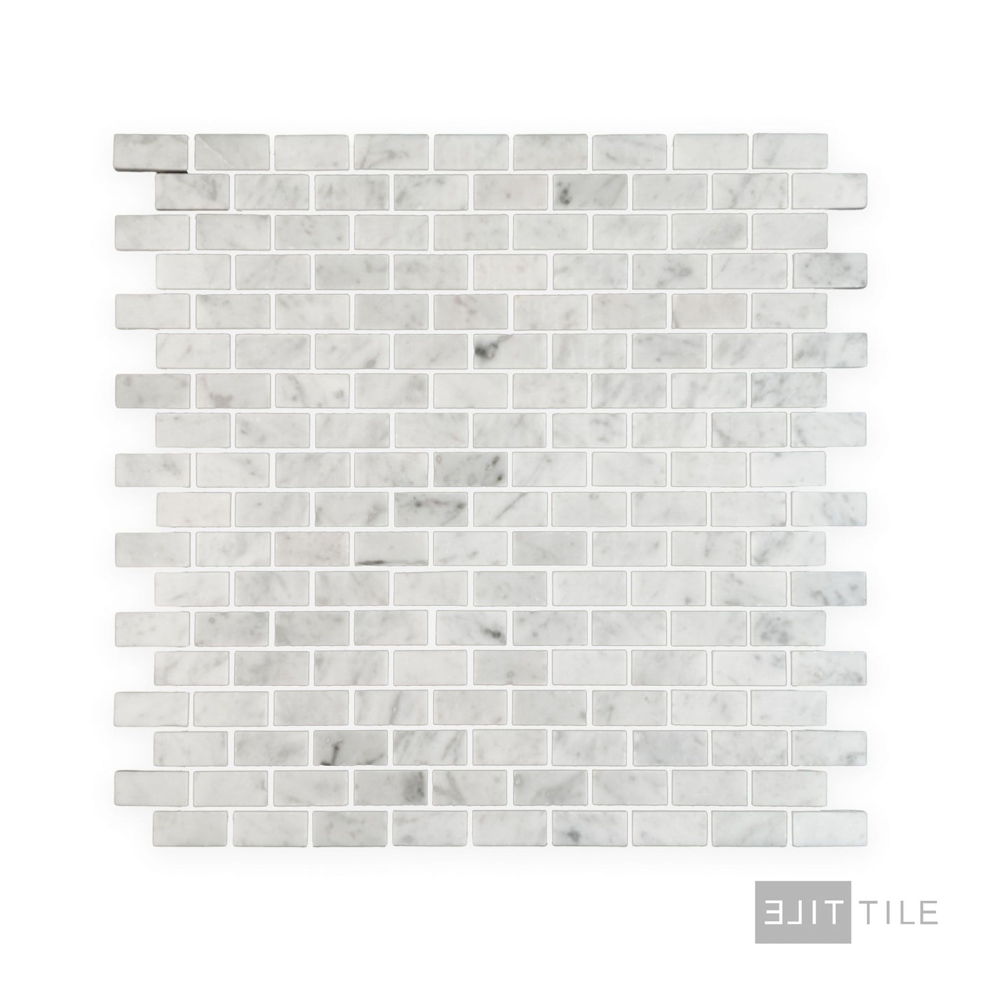 White Carrara Marble 5/8X1-1/ Brick Polished Mosaic