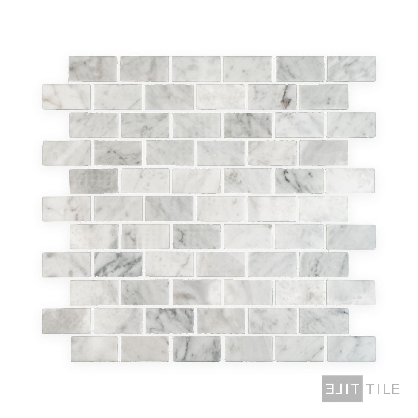 White Carrara Marble 1X2 Brick Polished Mosaic
