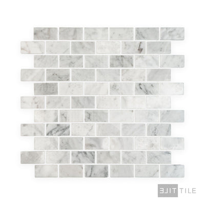 White Carrara Marble 1X2 Brick Polished Mosaic