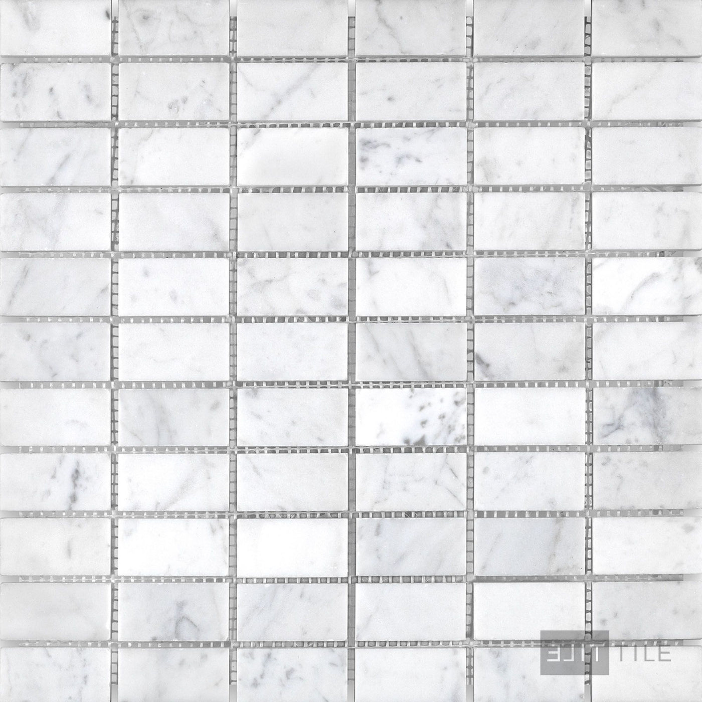 White Carrara Marble Stacked Honed Mosaic