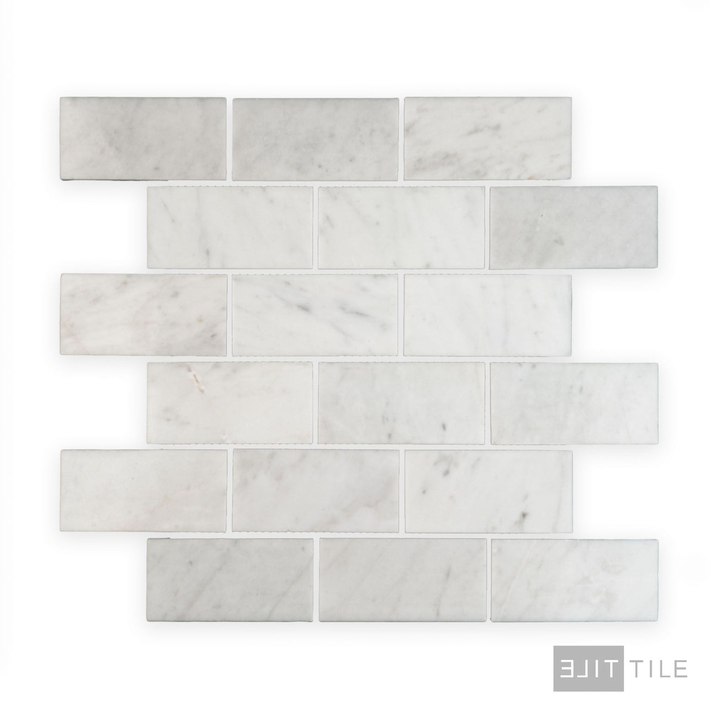 White Carrara Marble 2X4 Brick Polished Mosaic