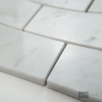 White Carrara Marble 2X4 Brick Polished Mosaic