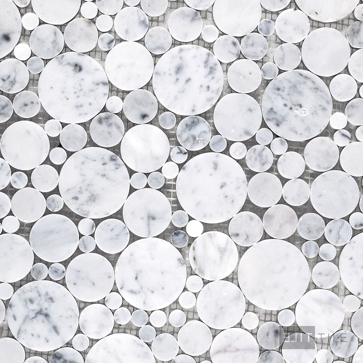 White Carrara Marble Bubble Honed Mosaic