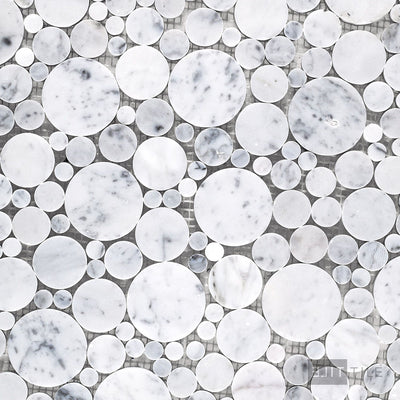 White Carrara Marble Bubble Honed Mosaic