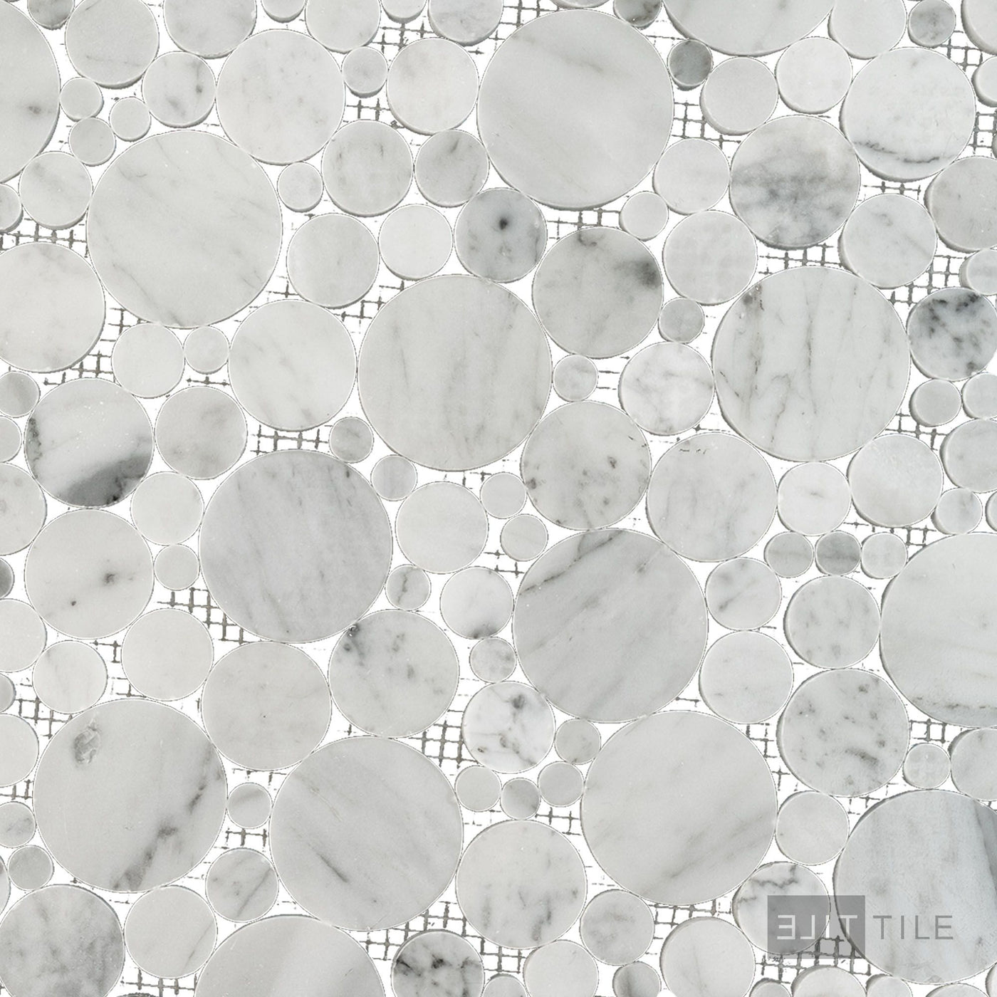 White Carrara Marble Bubble Polished Mosaic