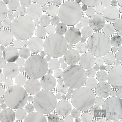 White Carrara Marble Bubble Polished Mosaic