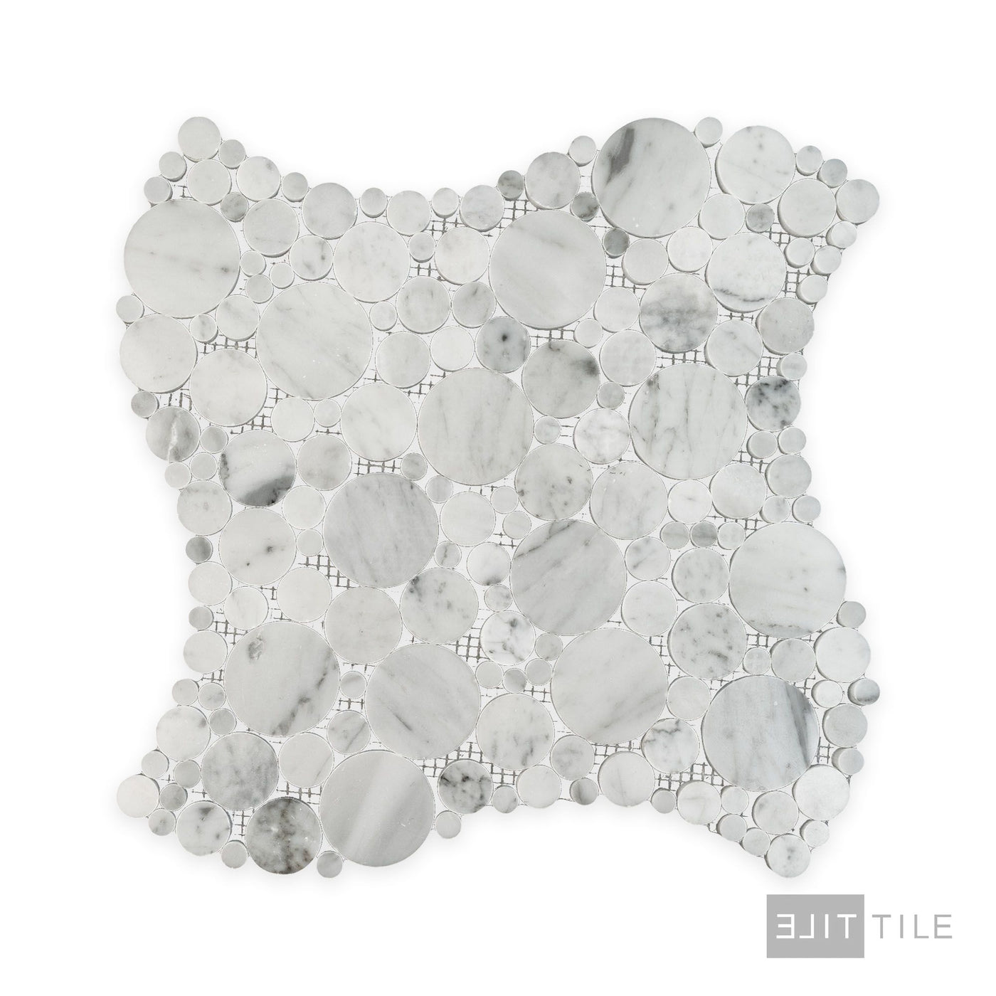 White Carrara Marble Bubble Polished Mosaic