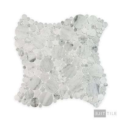 White Carrara Marble Bubble Polished Mosaic