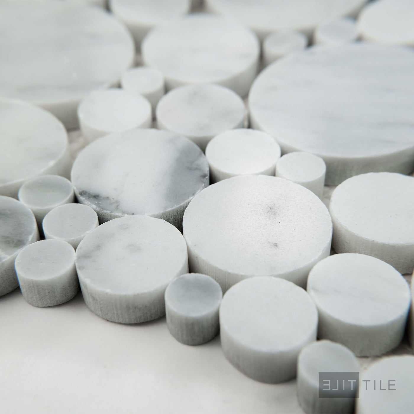 White Carrara Marble Bubble Polished Mosaic