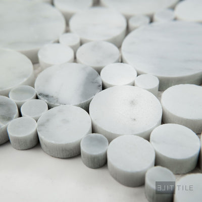 White Carrara Marble Bubble Polished Mosaic