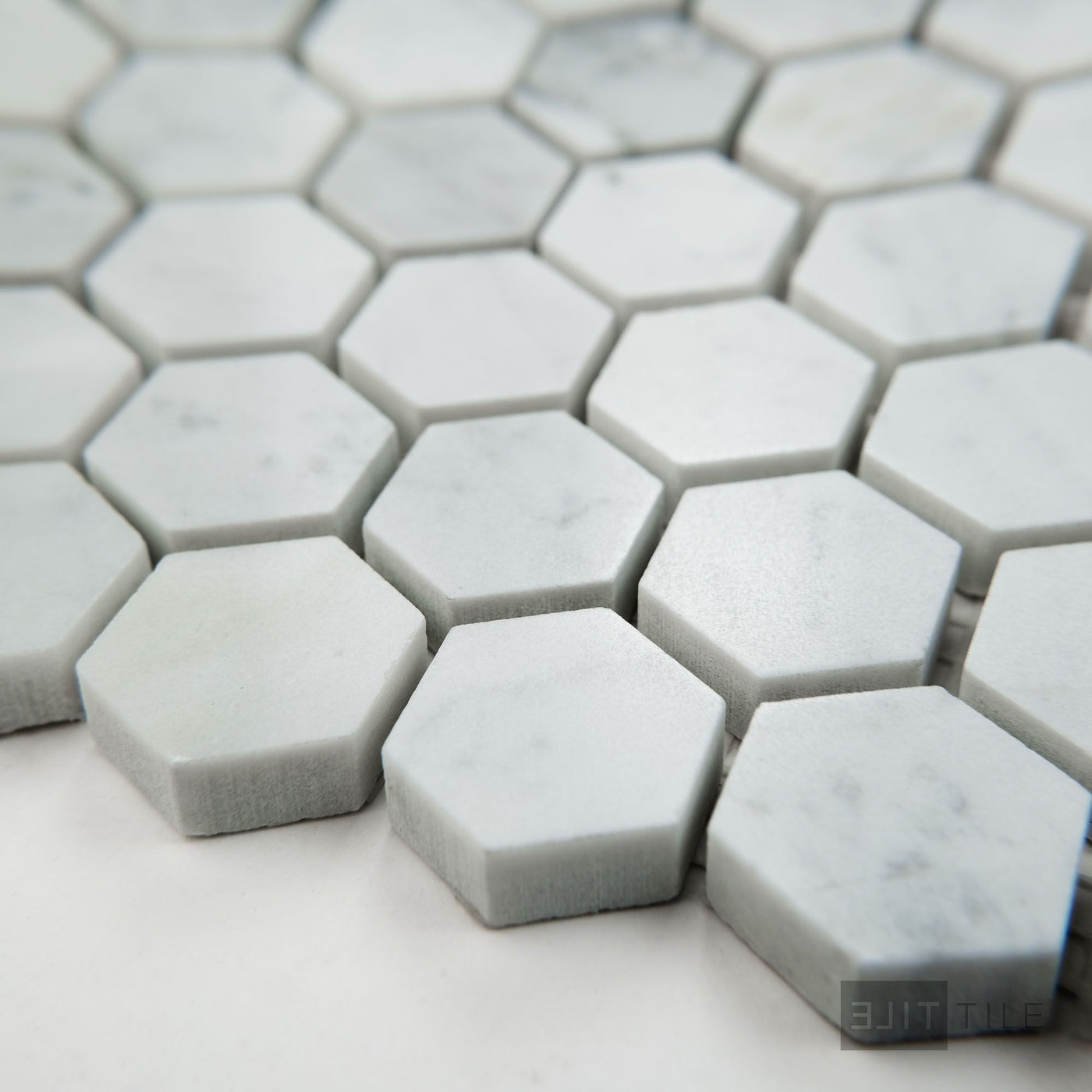 White Carrara Marble 1" Hexagon Polished Mosaic