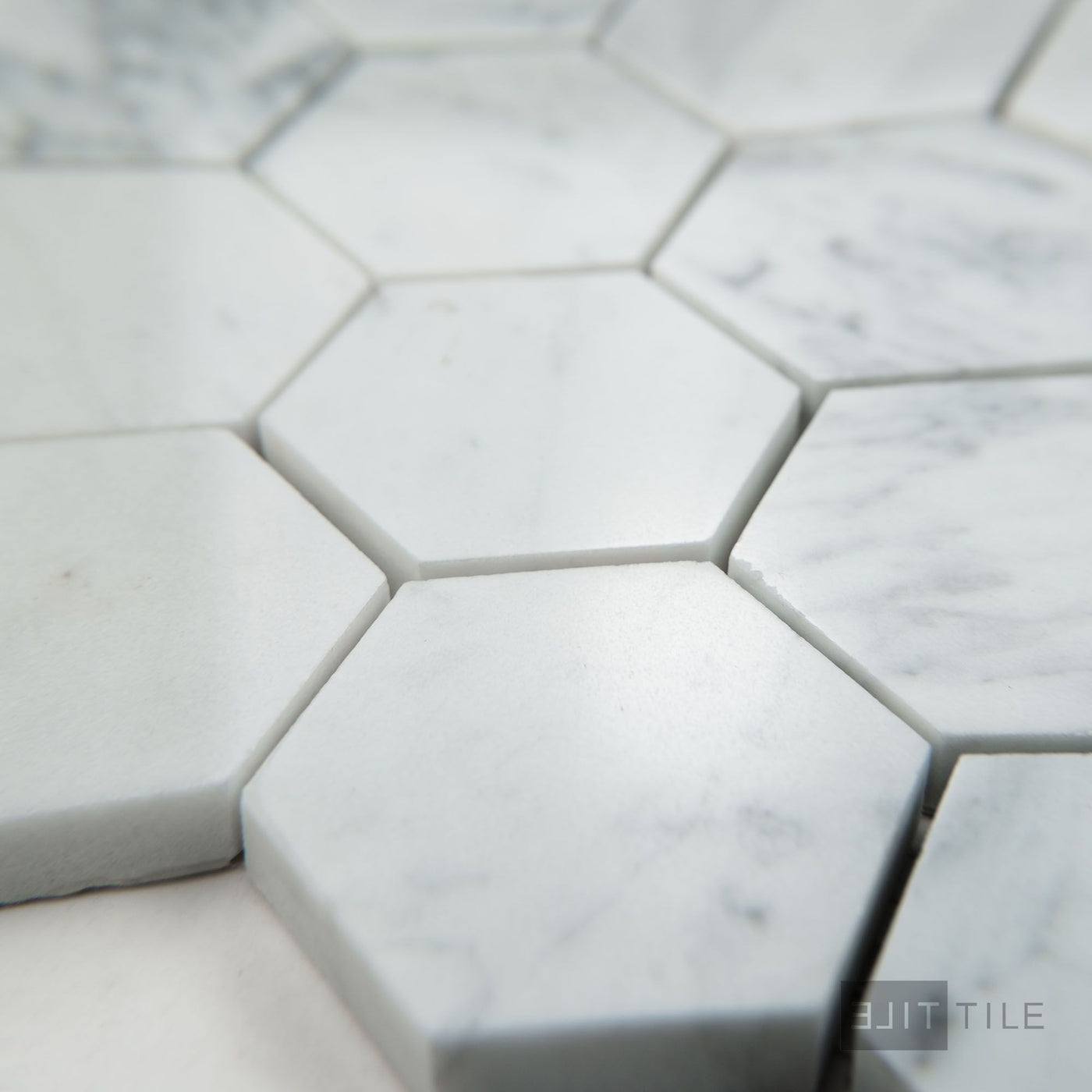 White Carrara Marble 2" Hexagon Polished Mosaic
