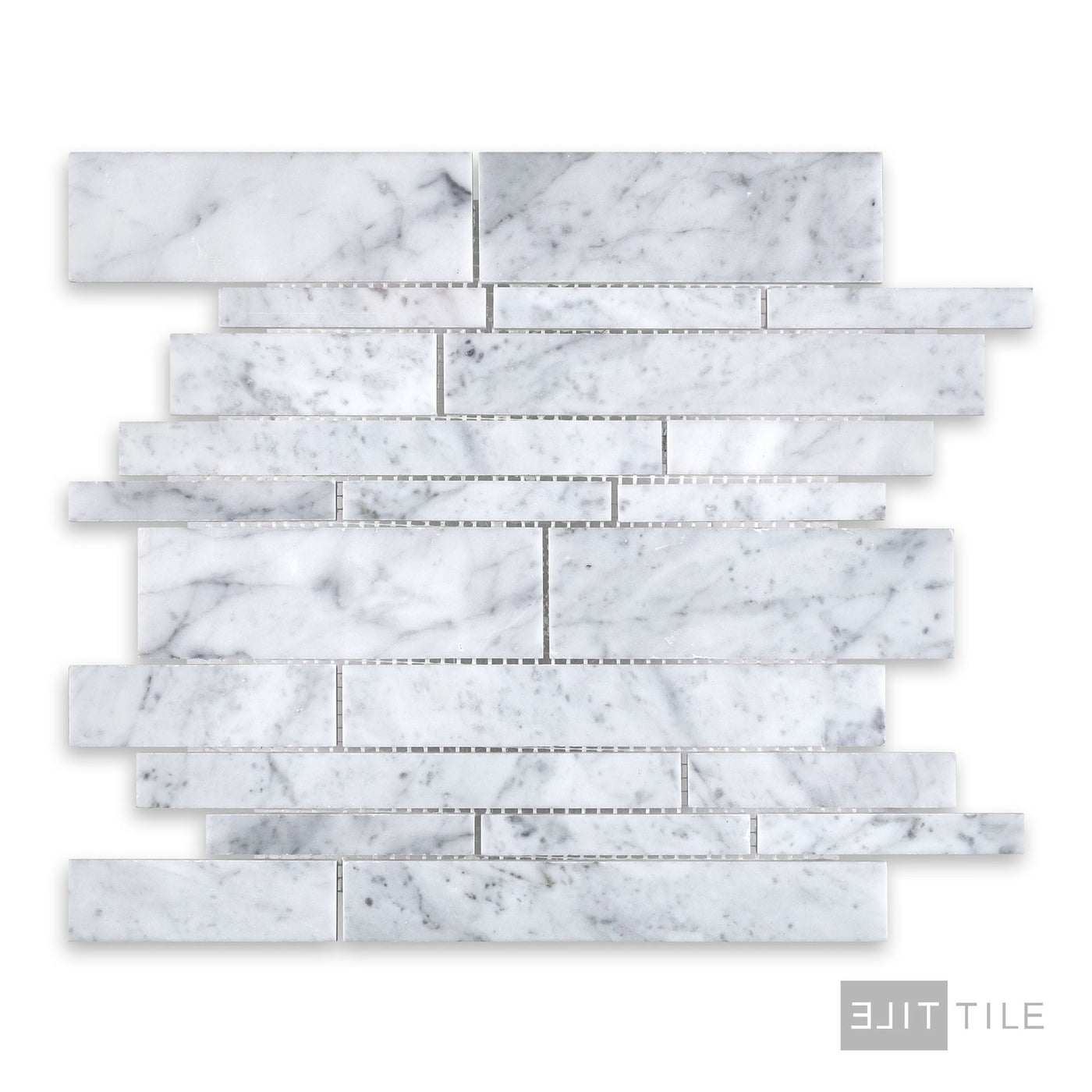 White Carrara Marble Linear Honed Mosaic