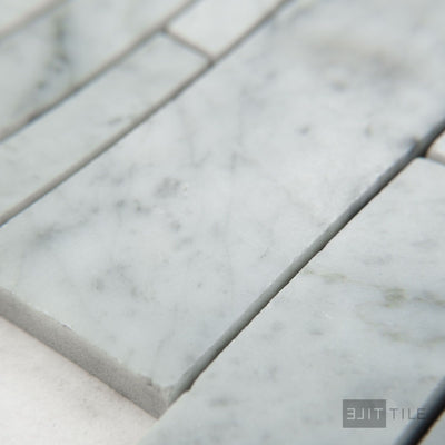 White Carrara Marble Linear Honed Mosaic