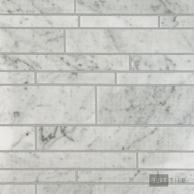White Carrara Marble Linear Polished Mosaic