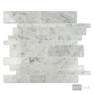 White Carrara Marble Linear Polished Mosaic