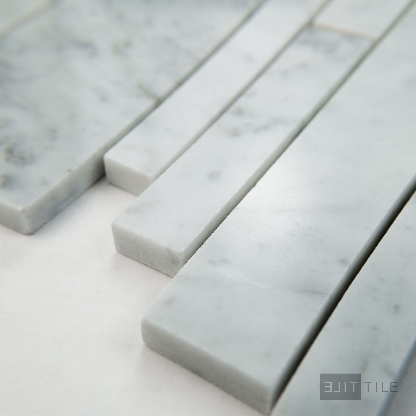 White Carrara Marble Linear Polished Mosaic