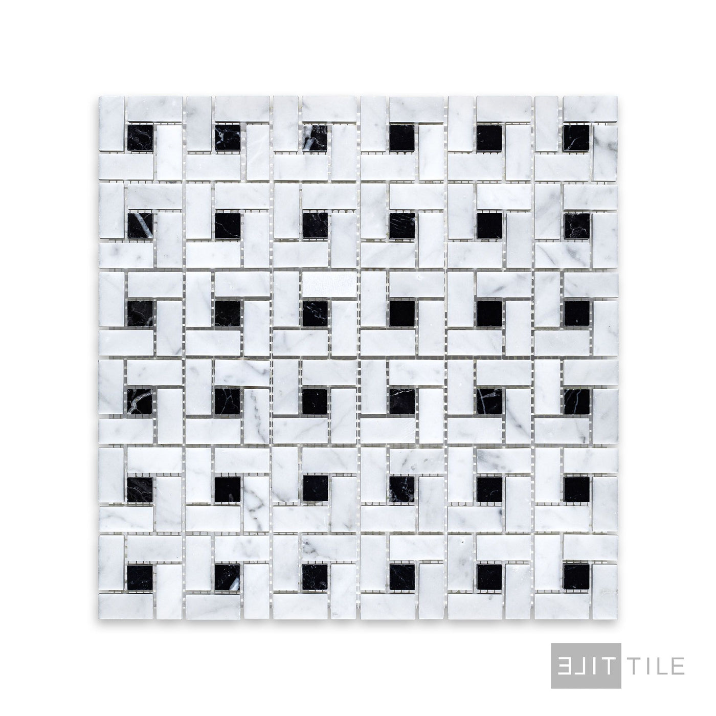 White Carrara Marble Pinwheel Honed Mosaic