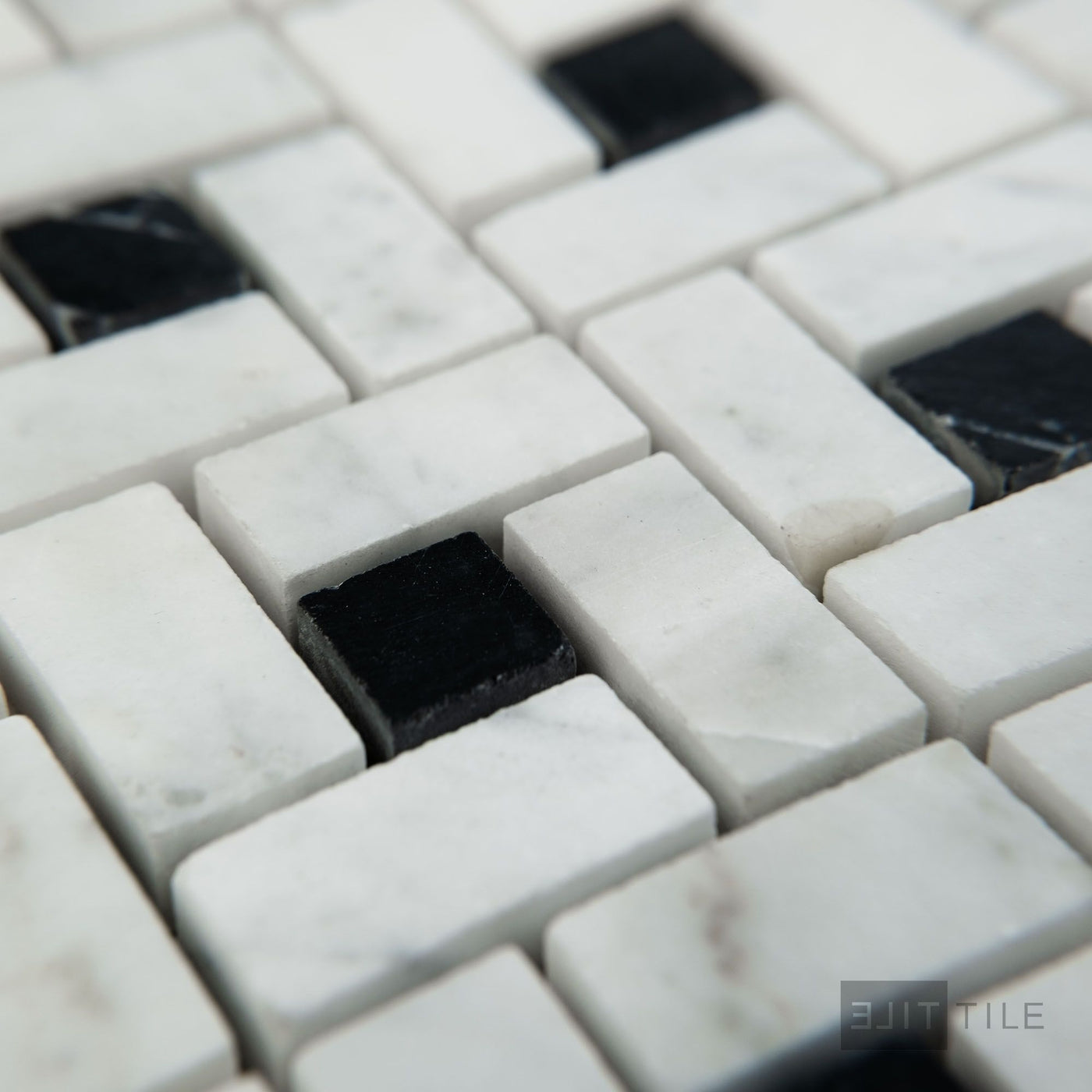 White Carrara Marble Pinwheel Honed Mosaic