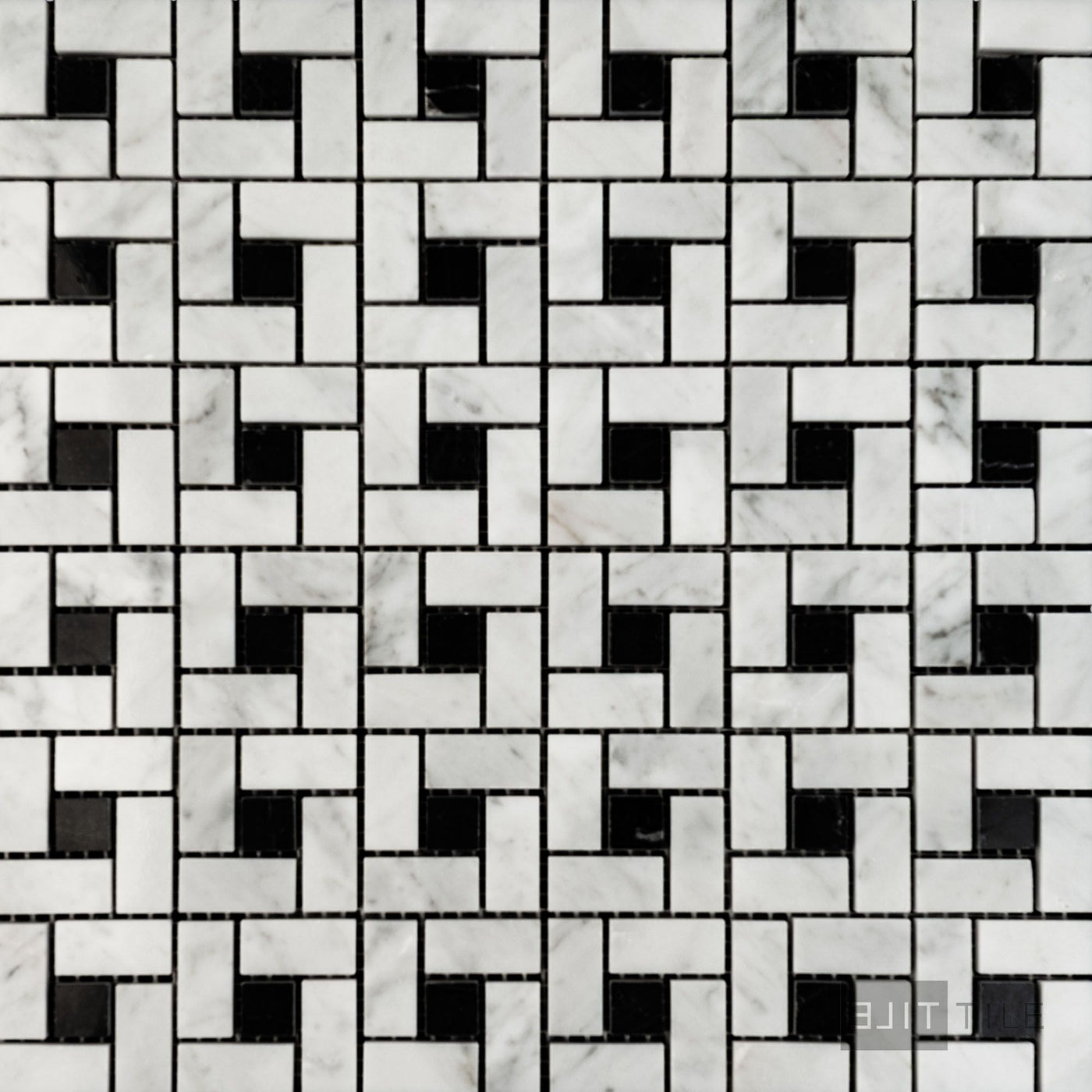 White Carrara Marble Pinwheel Polished Mosaic