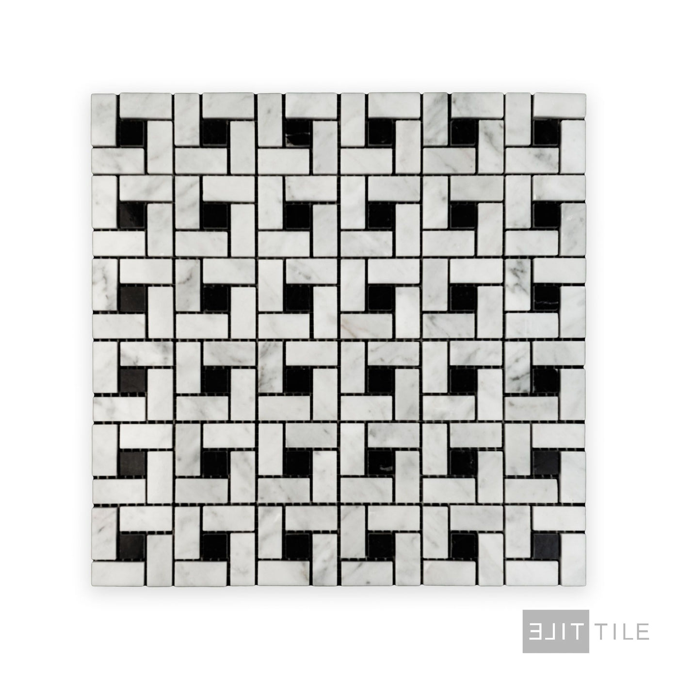 White Carrara Marble Pinwheel Polished Mosaic