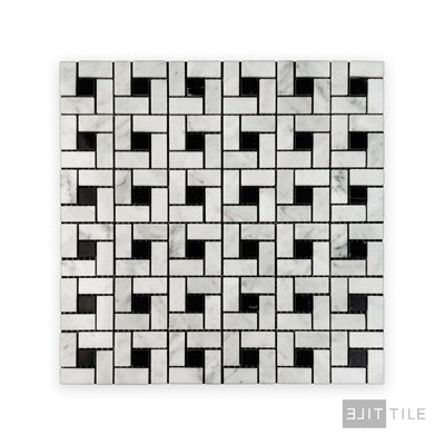 White Carrara Marble Pinwheel Polished Mosaic