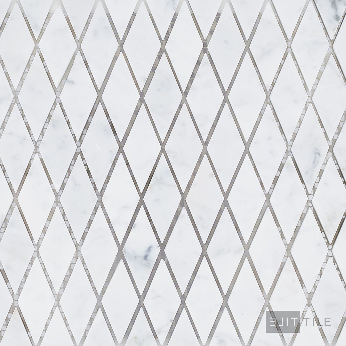 White Carrara Marble Rhomboid Honed Mosaic