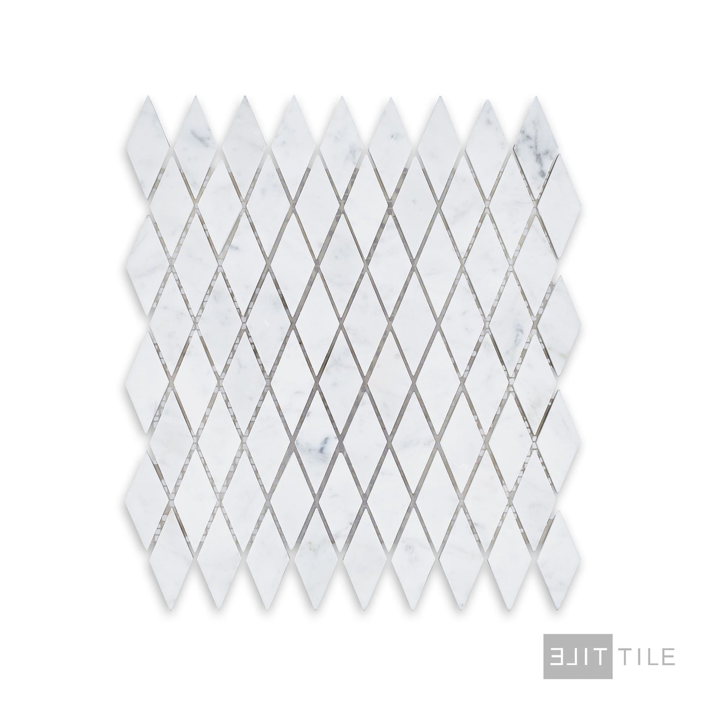 White Carrara Marble Rhomboid Honed Mosaic