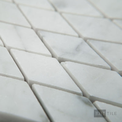 White Carrara Marble Rhomboid Honed Mosaic