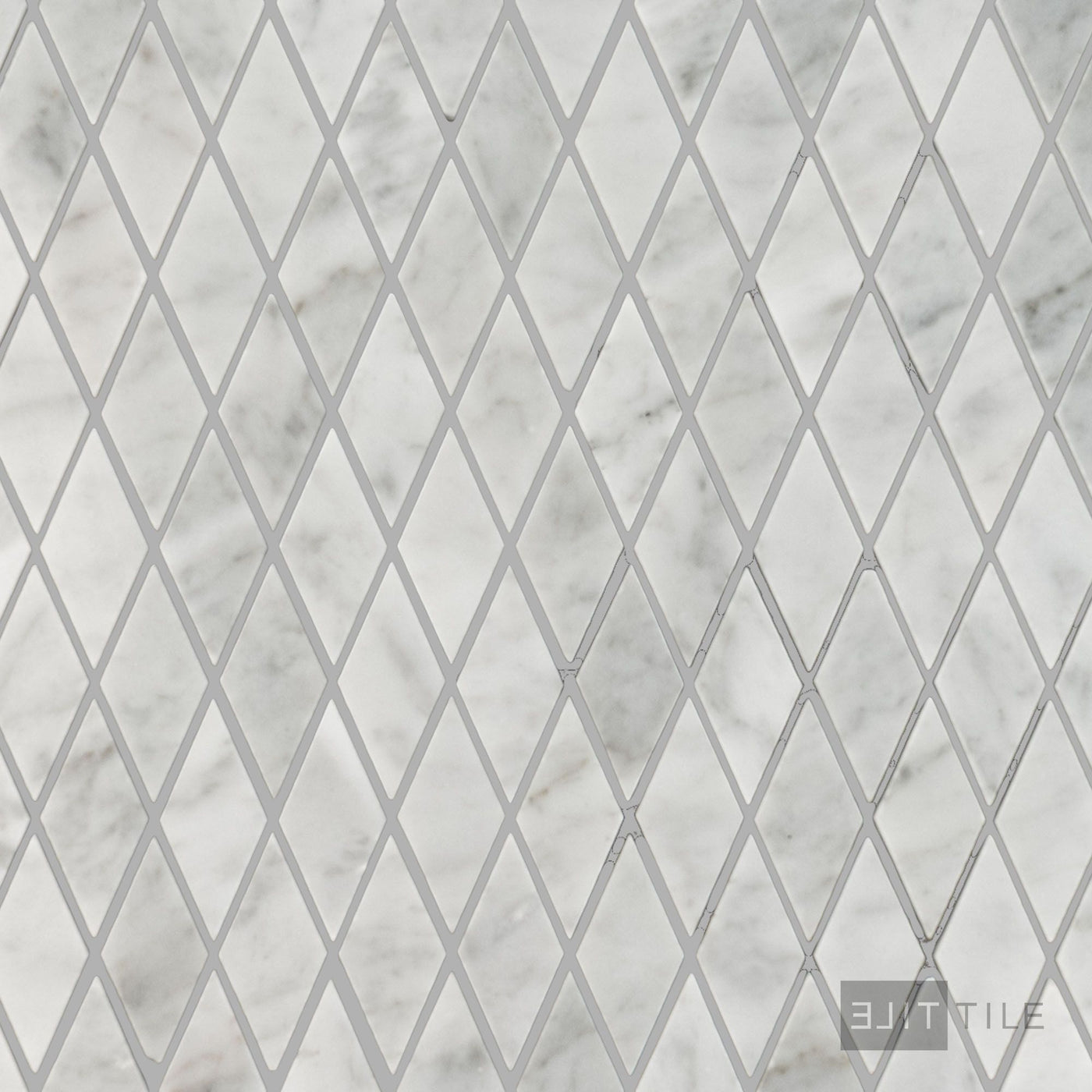 White Carrara Marble Rhomboid Polished Mosaic
