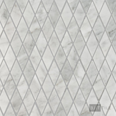 White Carrara Marble Rhomboid Polished Mosaic