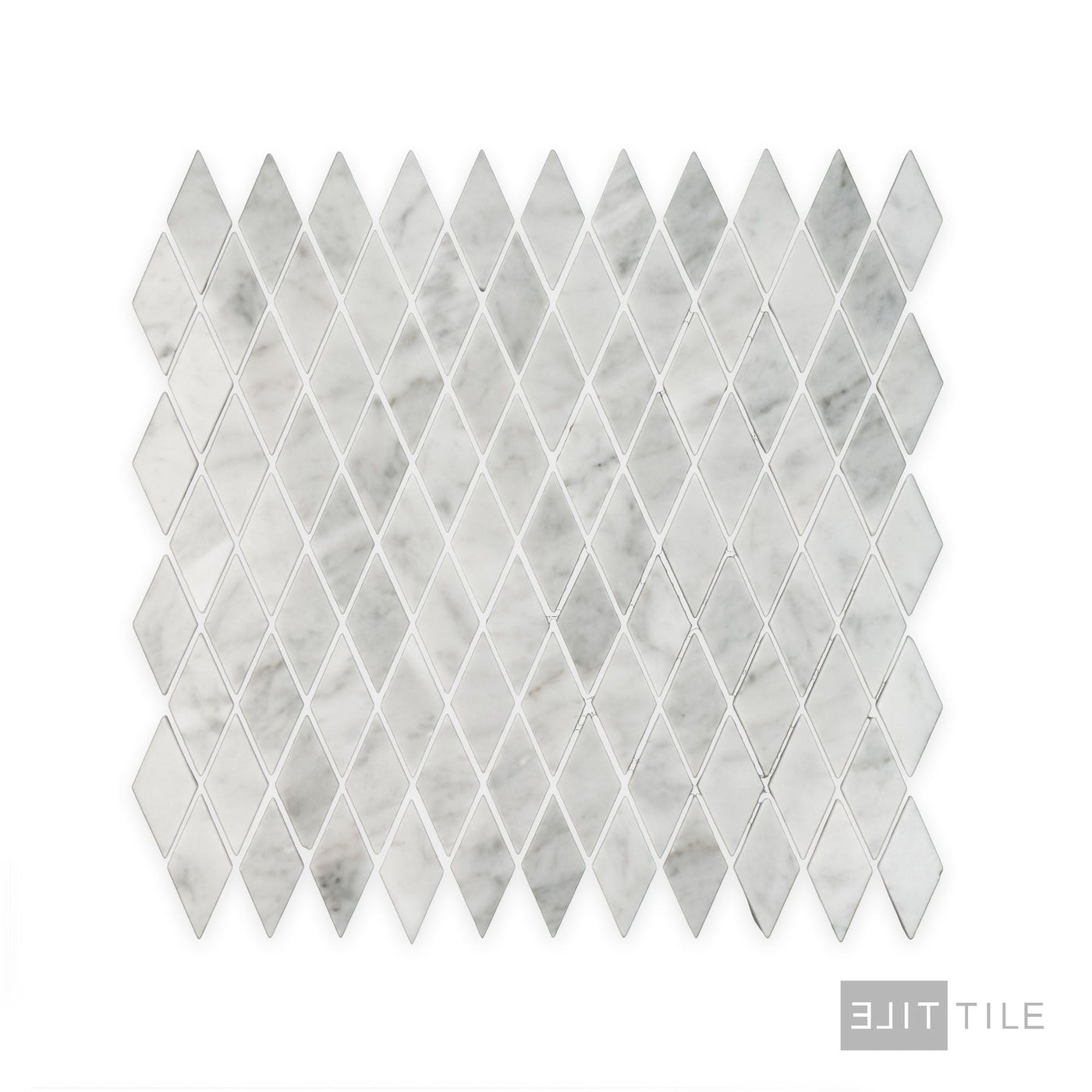 White Carrara Marble Rhomboid Polished Mosaic
