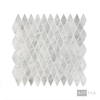 White Carrara Marble Rhomboid Polished Mosaic