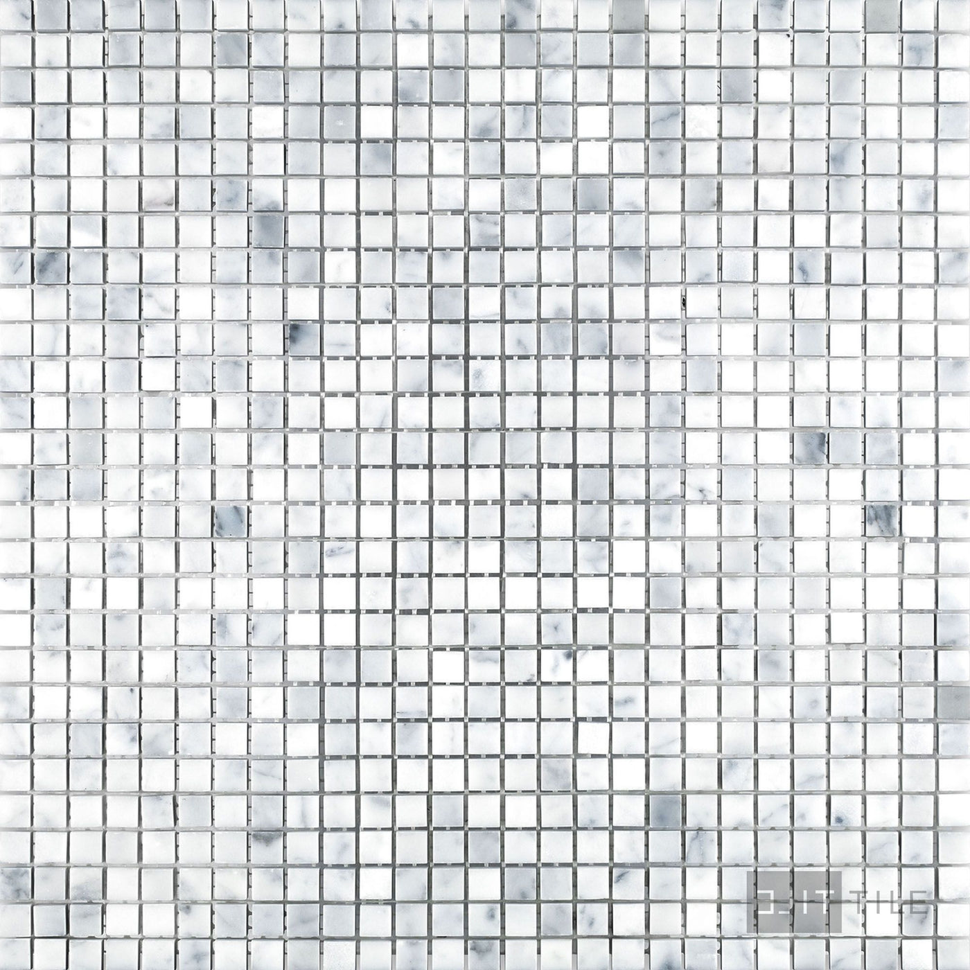 White Carrara Marble 3/8" Square Honed Mosaic