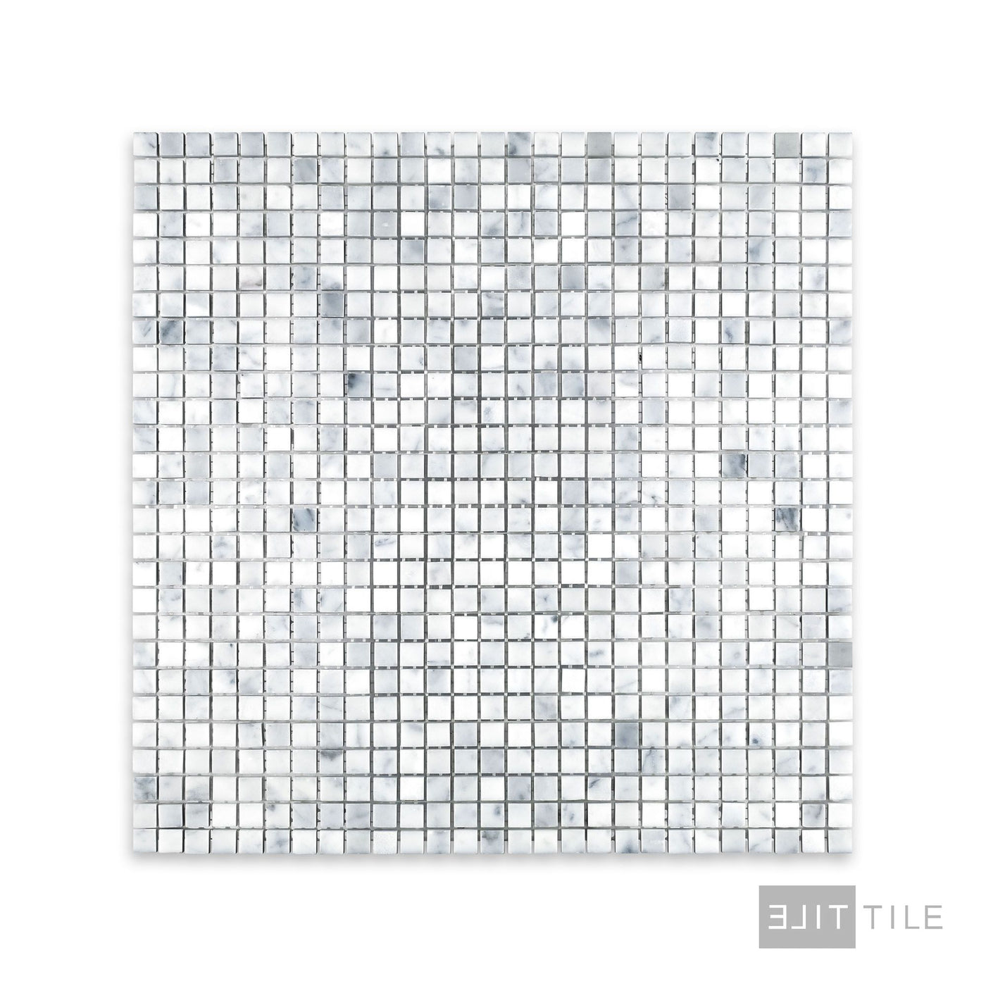 White Carrara Marble 3/8" Square Honed Mosaic