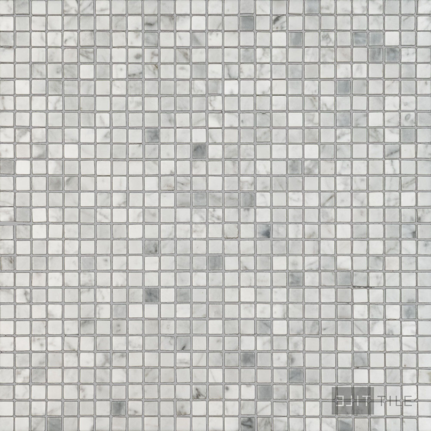 White Carrara Marble 3/8" Square Polished Mosaic