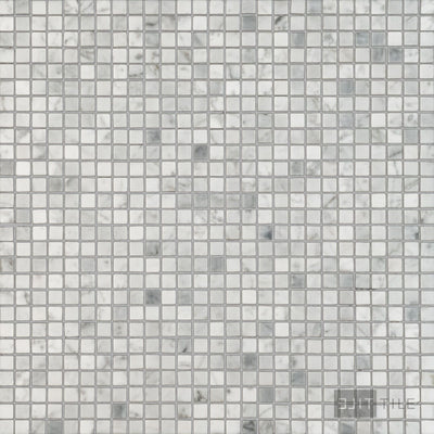 White Carrara Marble 3/8" Square Polished Mosaic